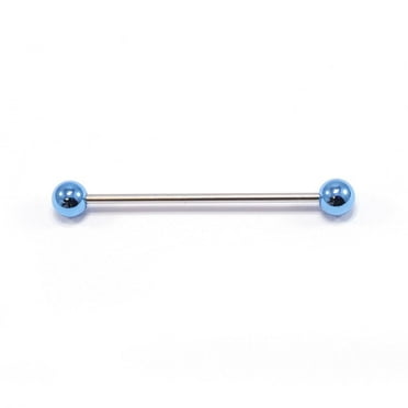 2pc 14 Gauge 1-1/2" Long Bar 3D Dragon Industrial Barbell Steel with Spike 38mm